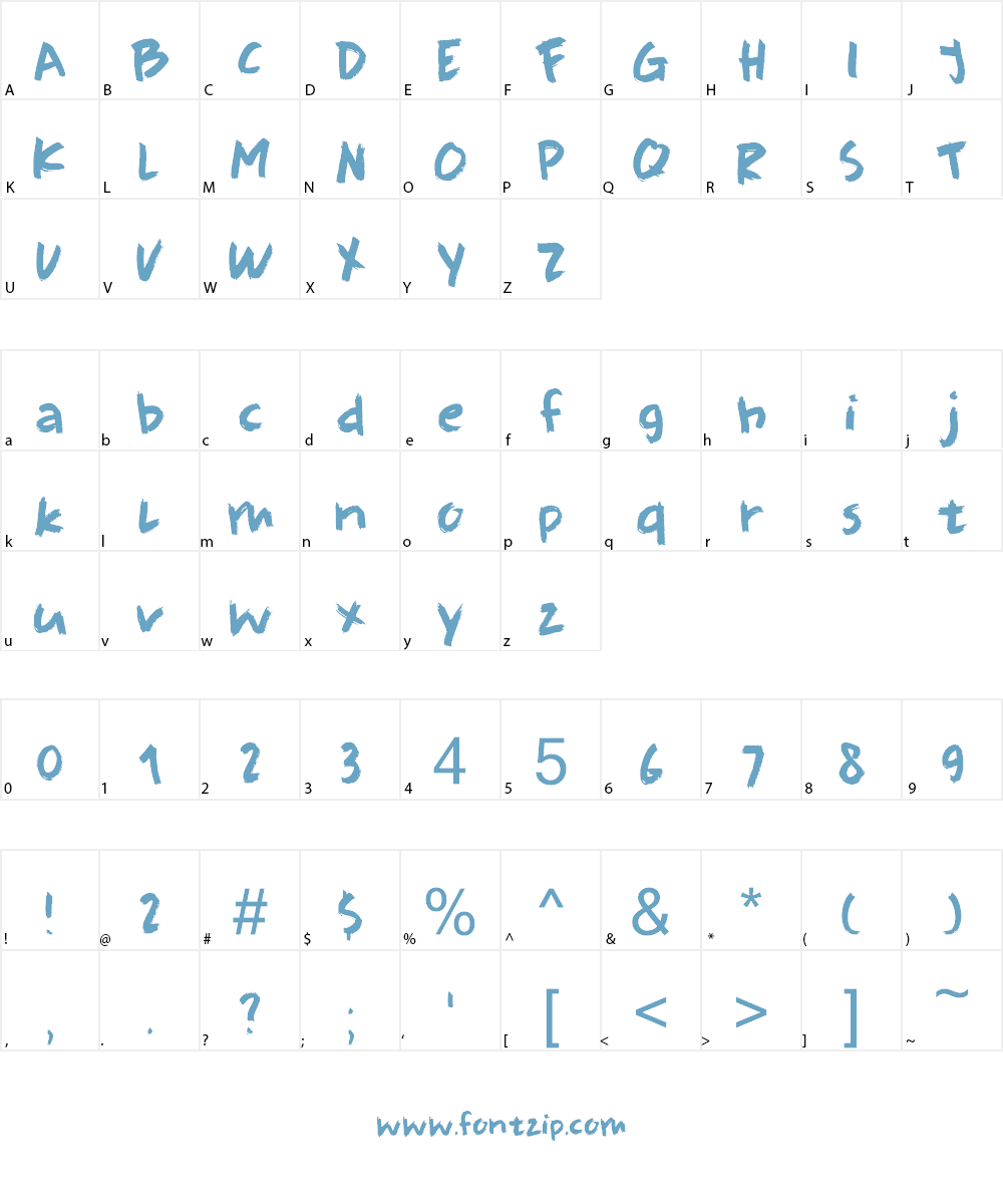 DK Full Blast Font Character